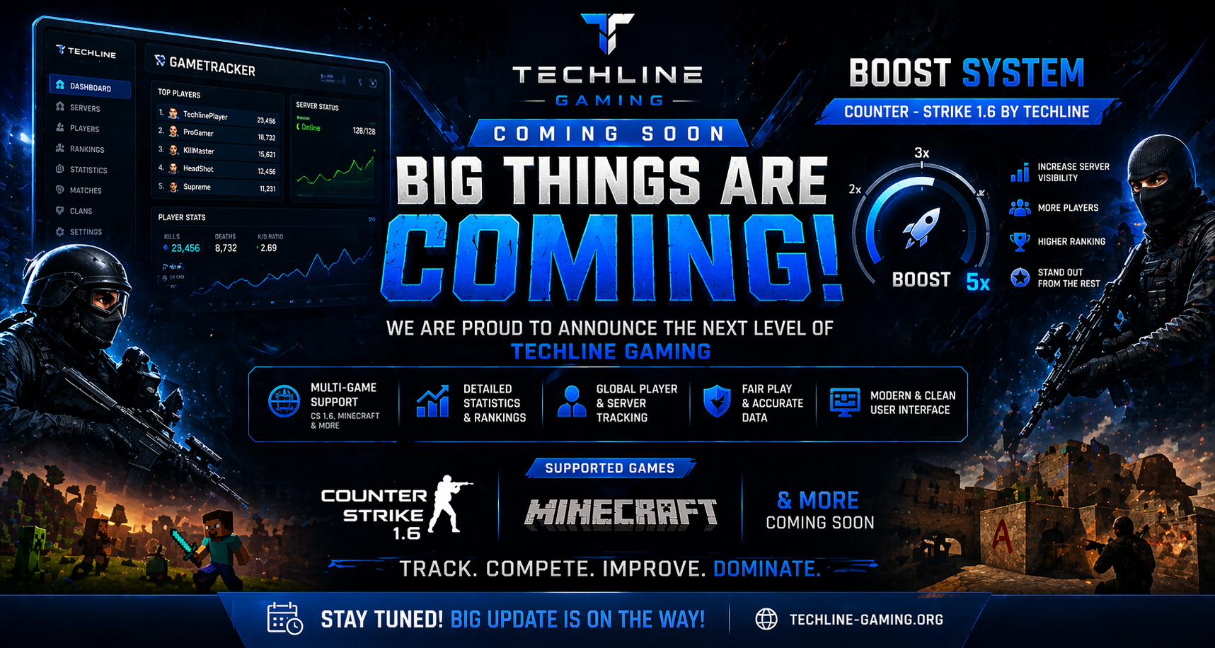 Techline Gametracker & Boost System – Coming Soon 🚀